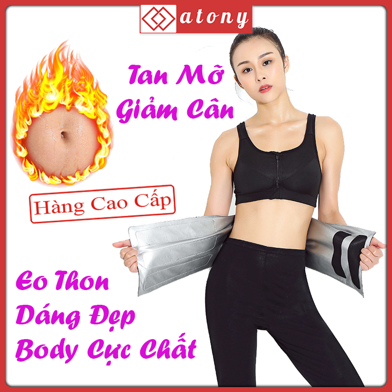 Đai Quấn Nóng Giảm Mỡ Bụng ATONY Chính Hãng - Sinh Nhiệt, Đổ Mồ Hôi, Đánh Tan Mỡ Bụng, Tập Gym, Fitness, Zumba, Aerobic, Chạy Bộ