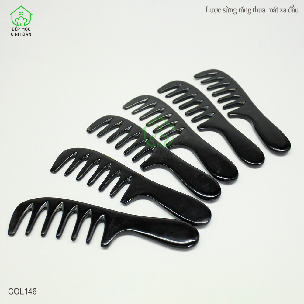 Lược Sừng Răng Thưa Mẫu Massage Đầu