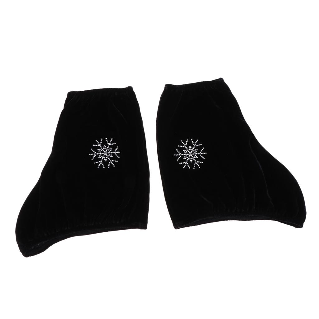 1 Pair Velvet Figure Ice Skate Boot Covers Protector Protect Skates from Dust Black Blue Fushia