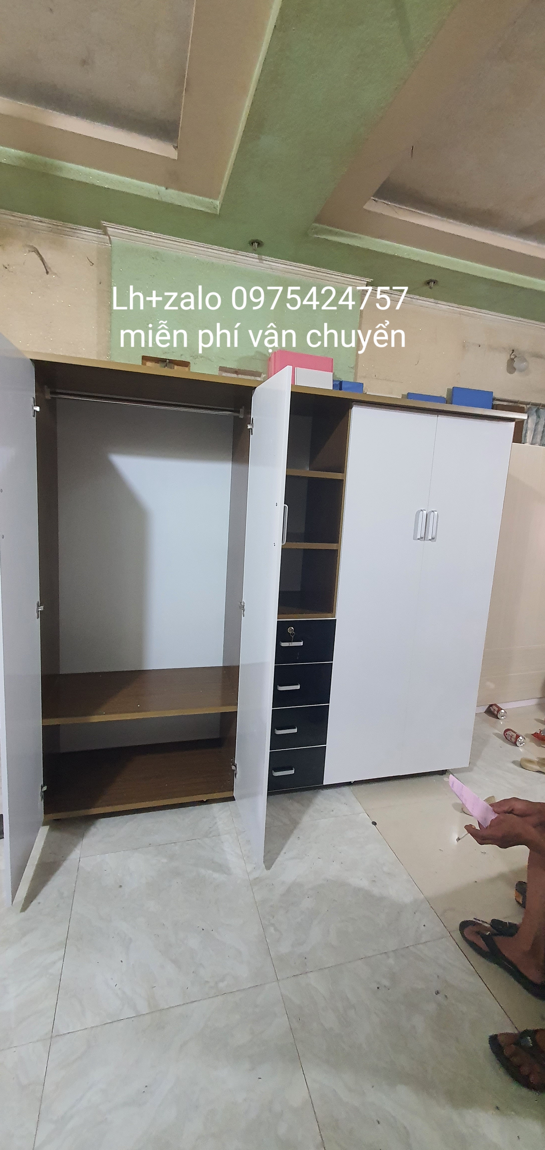 Tủ nhựa đài loan 4 cánh 1 kệ