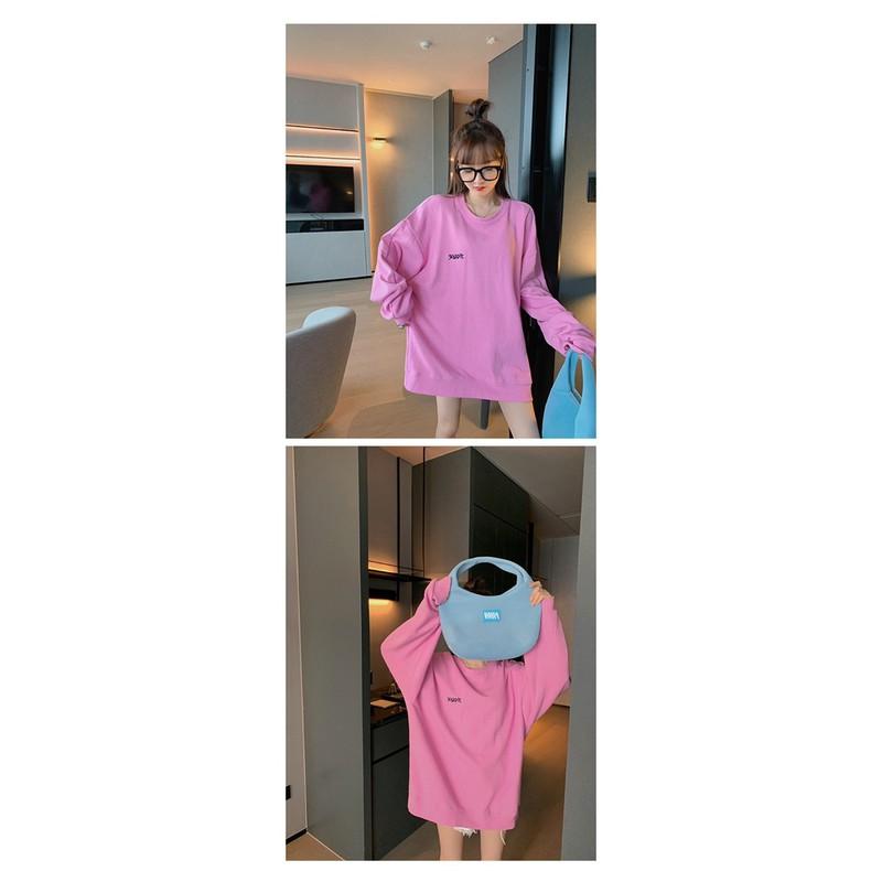 Áo Phông Dài Tay Phom Rộng Thêu Chữ