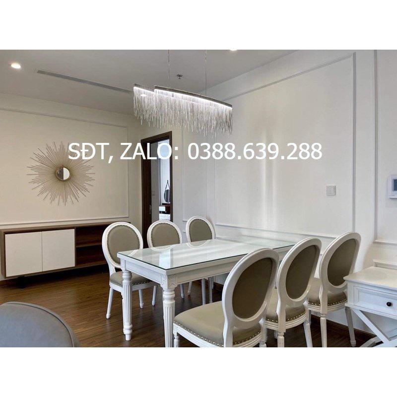 bộ bàn ghế ăn louis 1m6x80