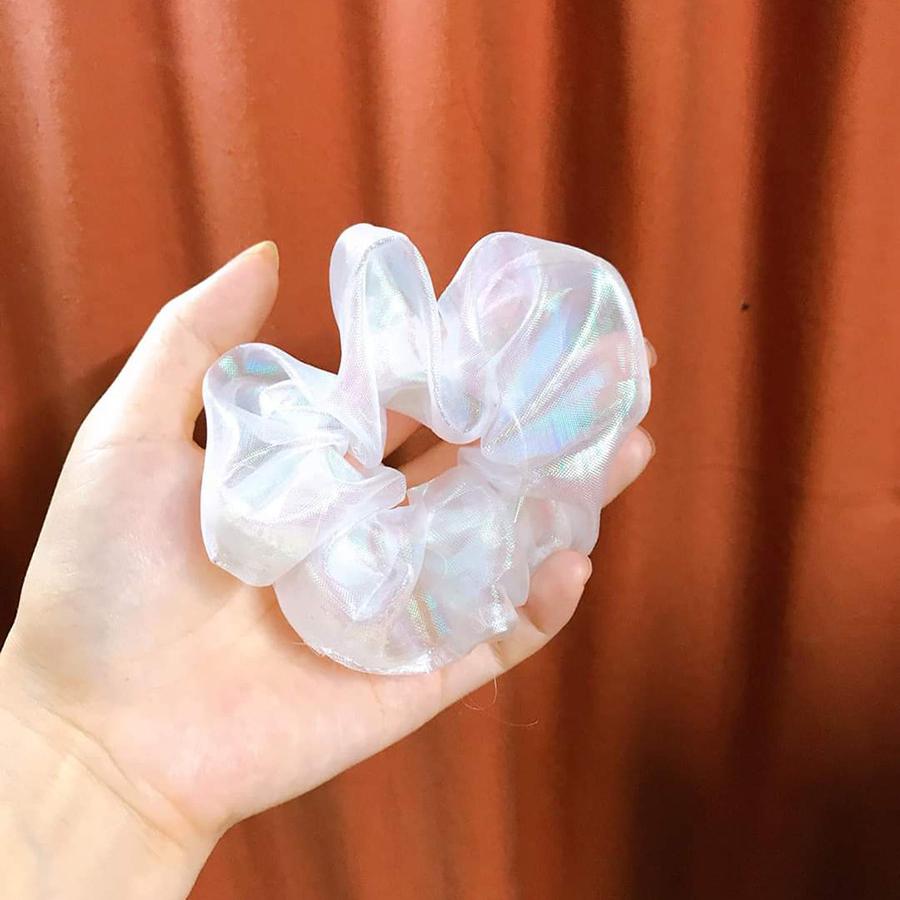 Set 5 dây buộc tóc Scrunchies hologram blink blink (Tặng kèm kẹp tóc)