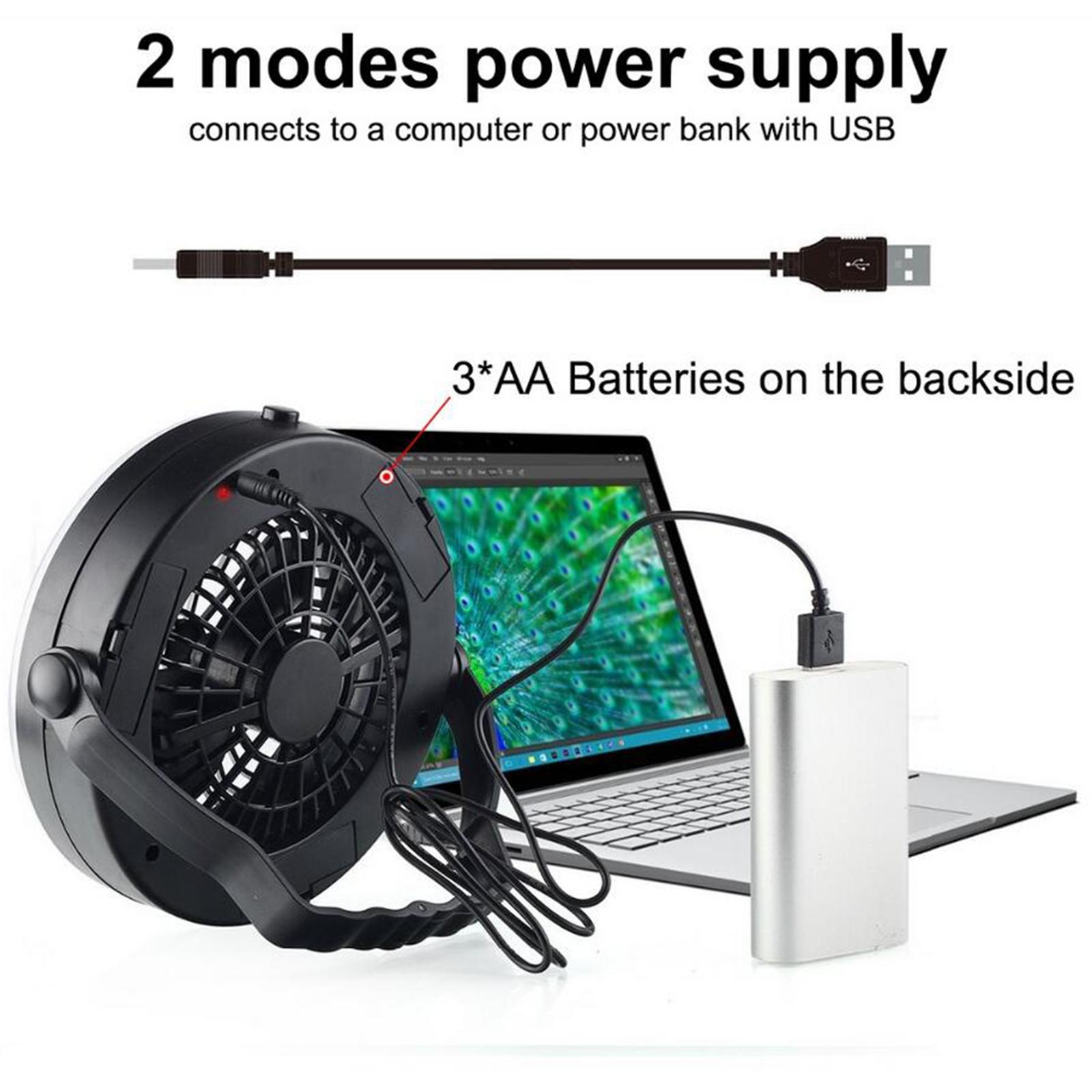 Outdoor Tent Fan with Light Rechargeable Camping Lantern Handheld Travel
