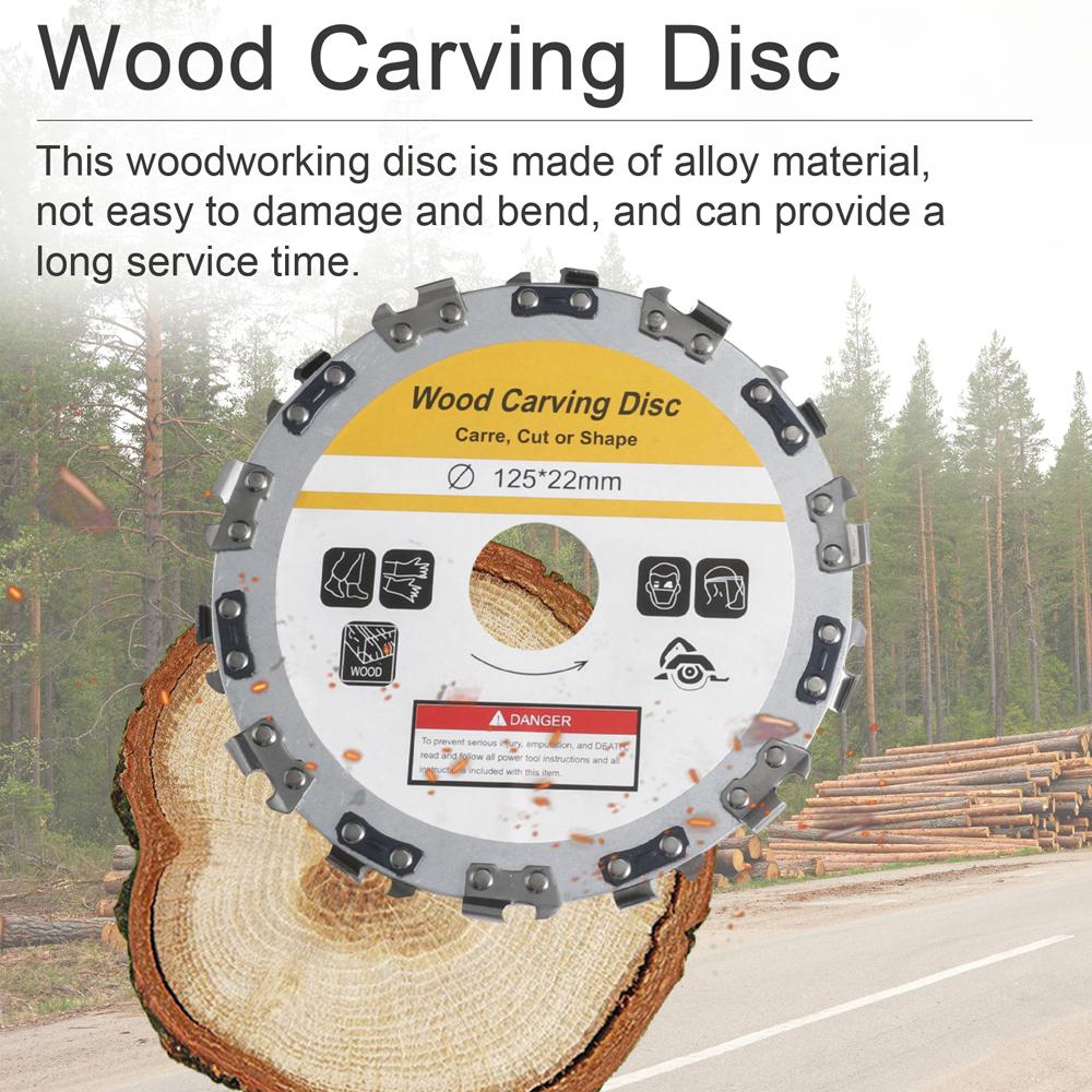 125mm 14T Woodworking Disc Angle Grinder Chains Disc Wood Plastics Carving Shaping Cutting Disc