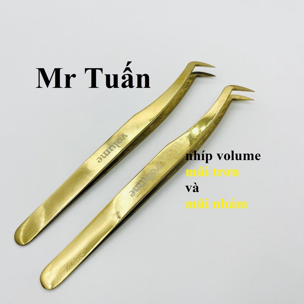 Nhíp nối mi volume vàng gắp mi mũi nhám nano - mũi trơn -dụng cụ nối mi mr Tuấn