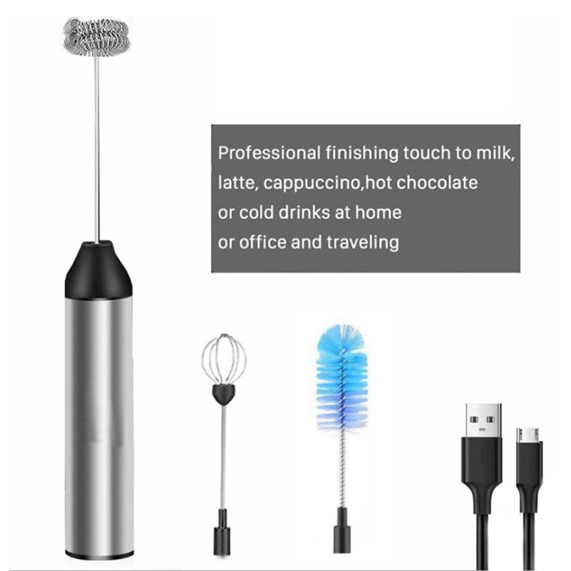 Bọt Sữa Cầm Tay Điện Đánh-Di Động Sạc, Uống Phối Cho Cappuccino Latte Nóng Socola Matcha