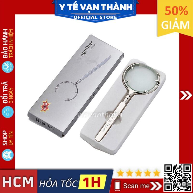 Kính Lúp Magnifier Nga 60mm | Zoom 8x, Gọng inox 304 siêu bền đẹp vàng bóng sang trọng -VT0925