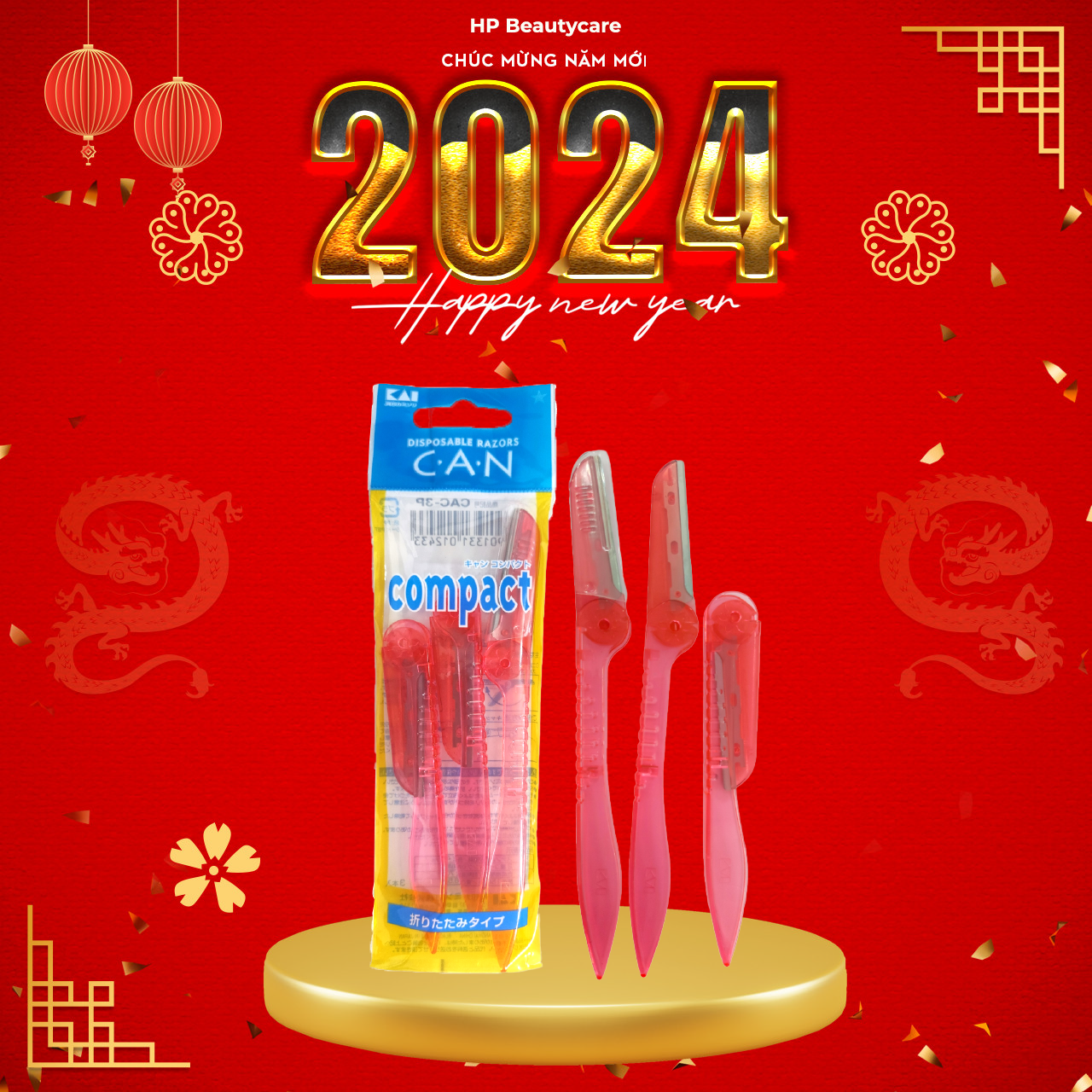 Dao Cạo Lông Mày Cán Gập KAI 01243 - 3P