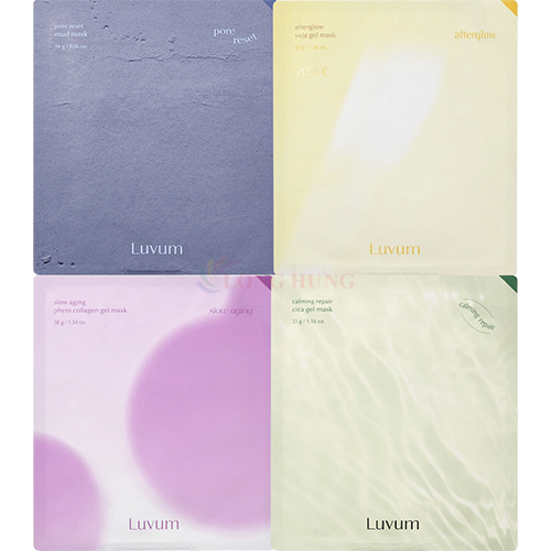 Combo mặt nạ thạch Luvum Calming + Phyto + Afterglow + Pore Reset (4 miếng) - Hàng chính hãng