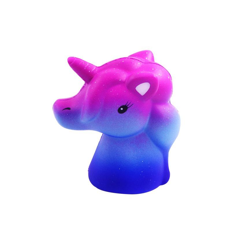 Squishy Lớn JUMBO Hình ngựa 1 sừng khổng lồ màu xanh dương Đồ Chơi Xốp Giảm Stress Hình mềm mịn dễ Thương đàn hồi Cho Bé