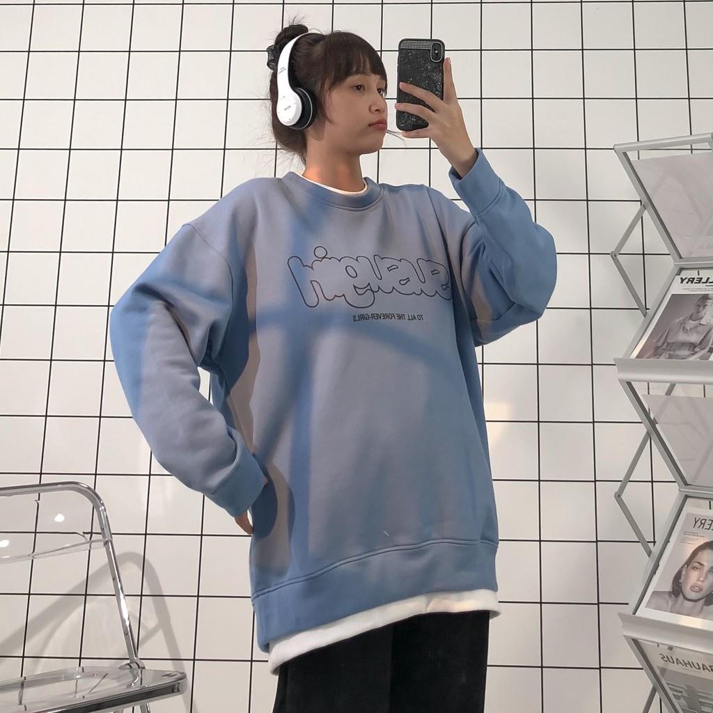 Áo Sweater Form Rộng Phối Layer SUSUGIRL Nỉ Bông Dày Dặn Ulzzang Unisex