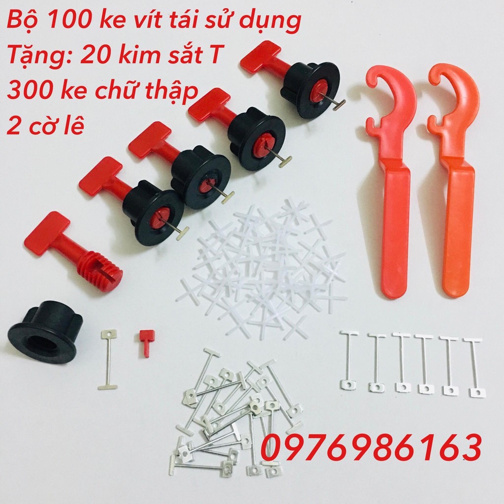 Túi 50 chiếc kim sắt chữ T ke vít lát gạch tái sử dụng nhiều lần kim chữ T dự phòng ke ốp lát gạch