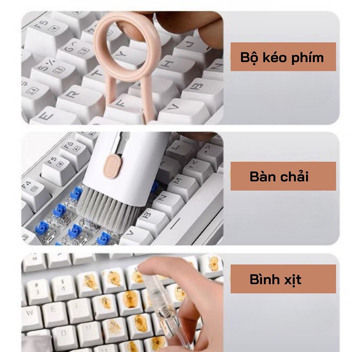 Bộ Vệ Sinh Laptop Đa Năng 7 in 1 Cao Cấp Vệ Sinh Tai Nghe, Bàn Phím, Điện Thoại, Máy Tính, Màn Hình, Máy ảnh - hàng chính hãng