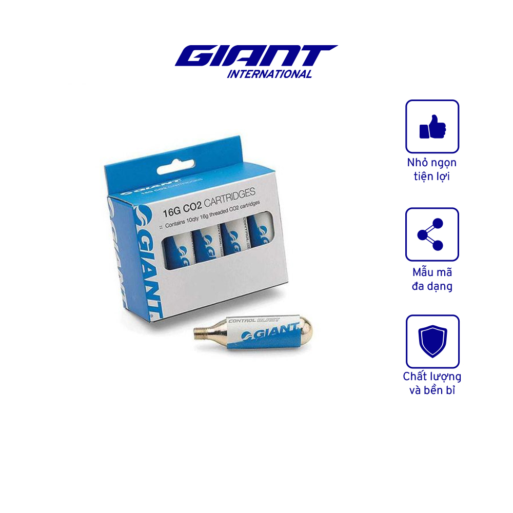 [FREESHIP] Bình CO2 Bơm Xe Đạp GIANT CO2 16G Cartridges 10 Packs