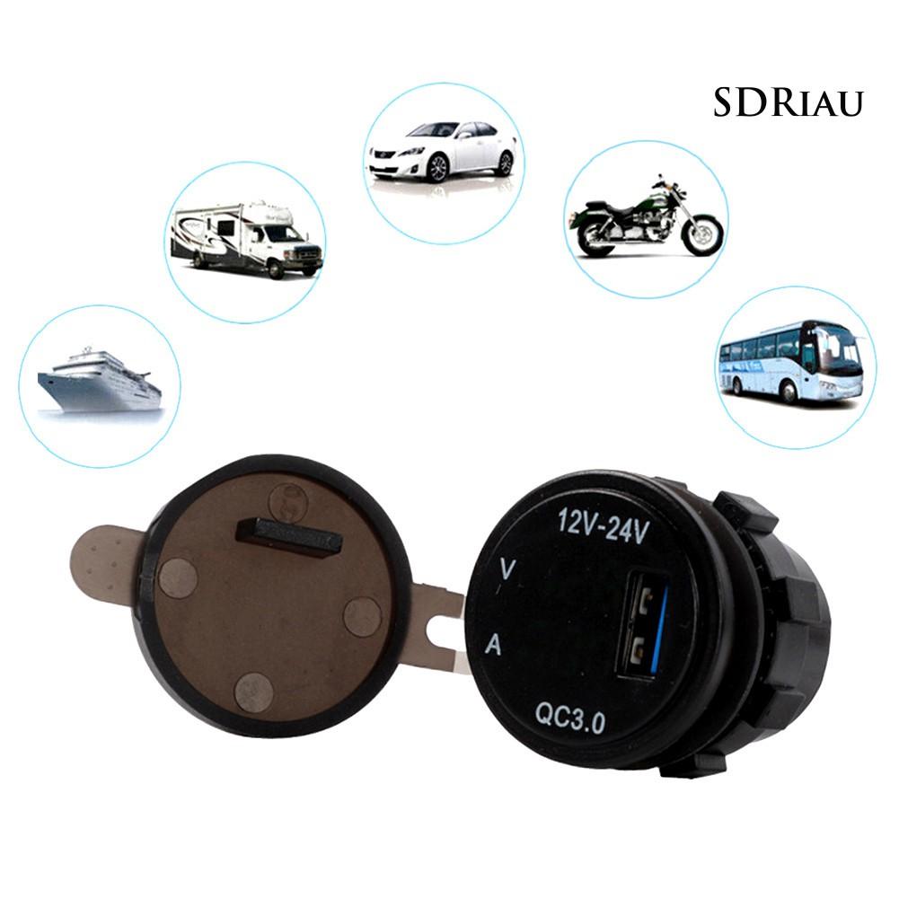 Đồng Hồ Vôn Kế Điện Tử 3 Trong 1 Qc3.0 Cho Xe Hơi