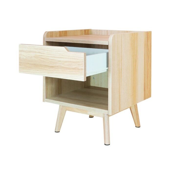 SB Furniture, KC-PLAY, Jabo Bedside Cabinet, Lindberg Oak Color, W40xD40xH50 cm.