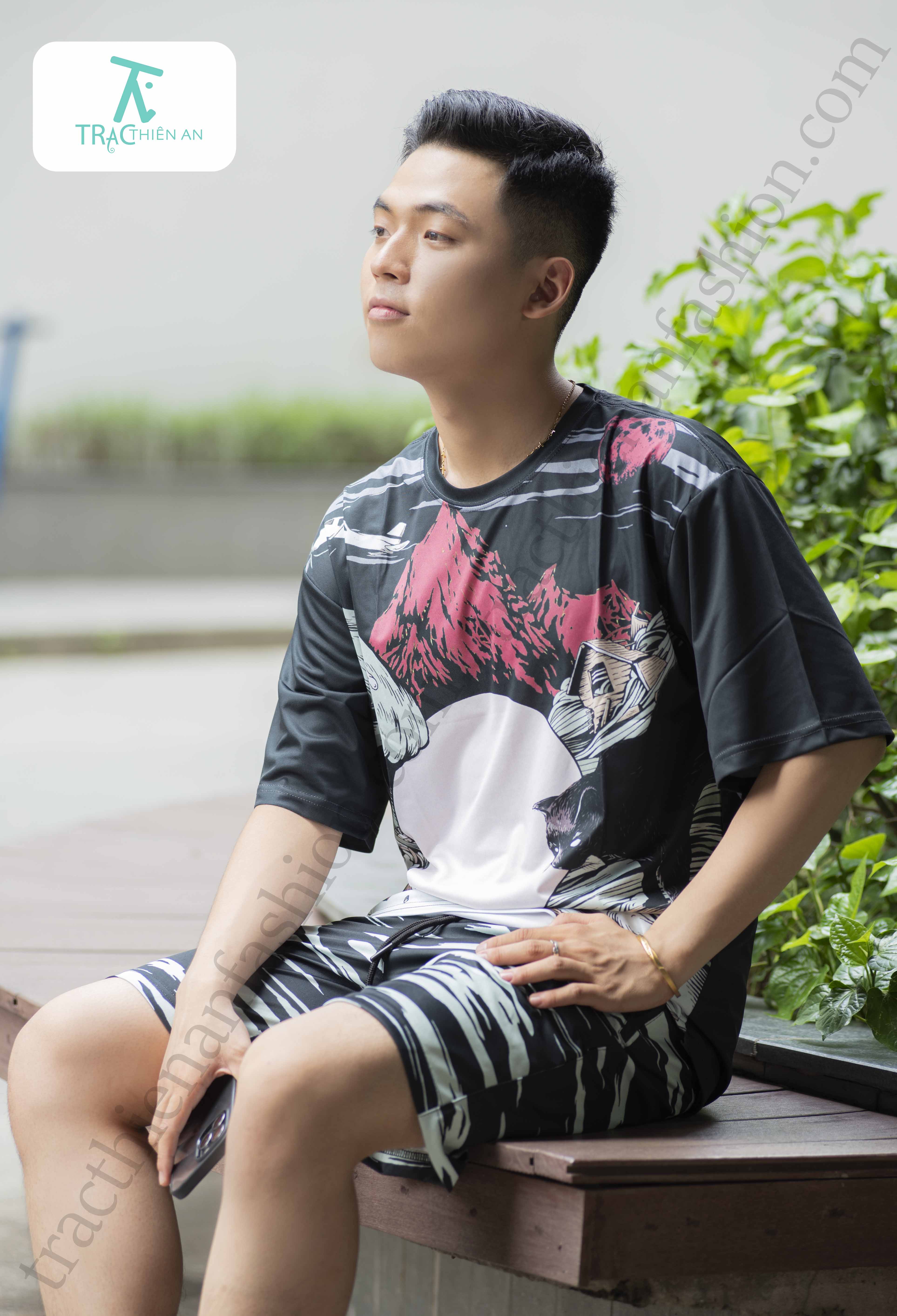 Quần áo bộ Mèo Đen và Cá Voi Xanh Unisex - Dành cho các cặp đôi và giới trẻ năng động cá tính