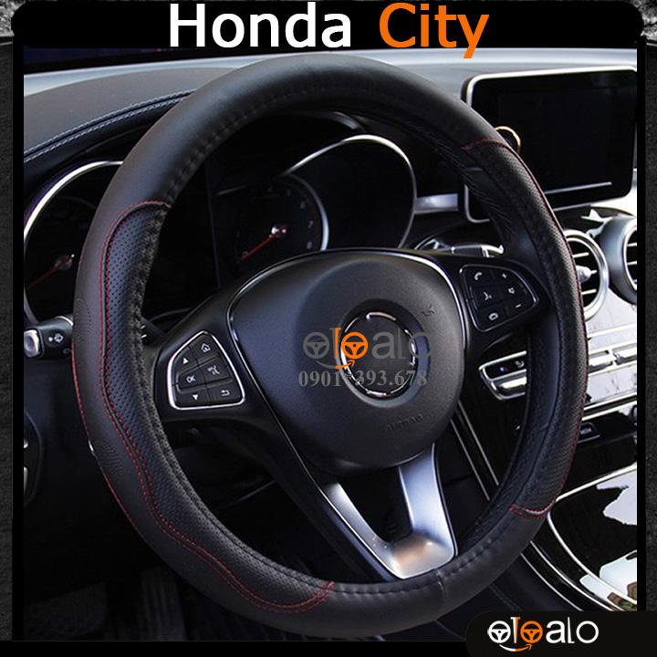 Bọc vô lăng volang xe Honda City da PU cao cấp BVLDCD - OTOALO
