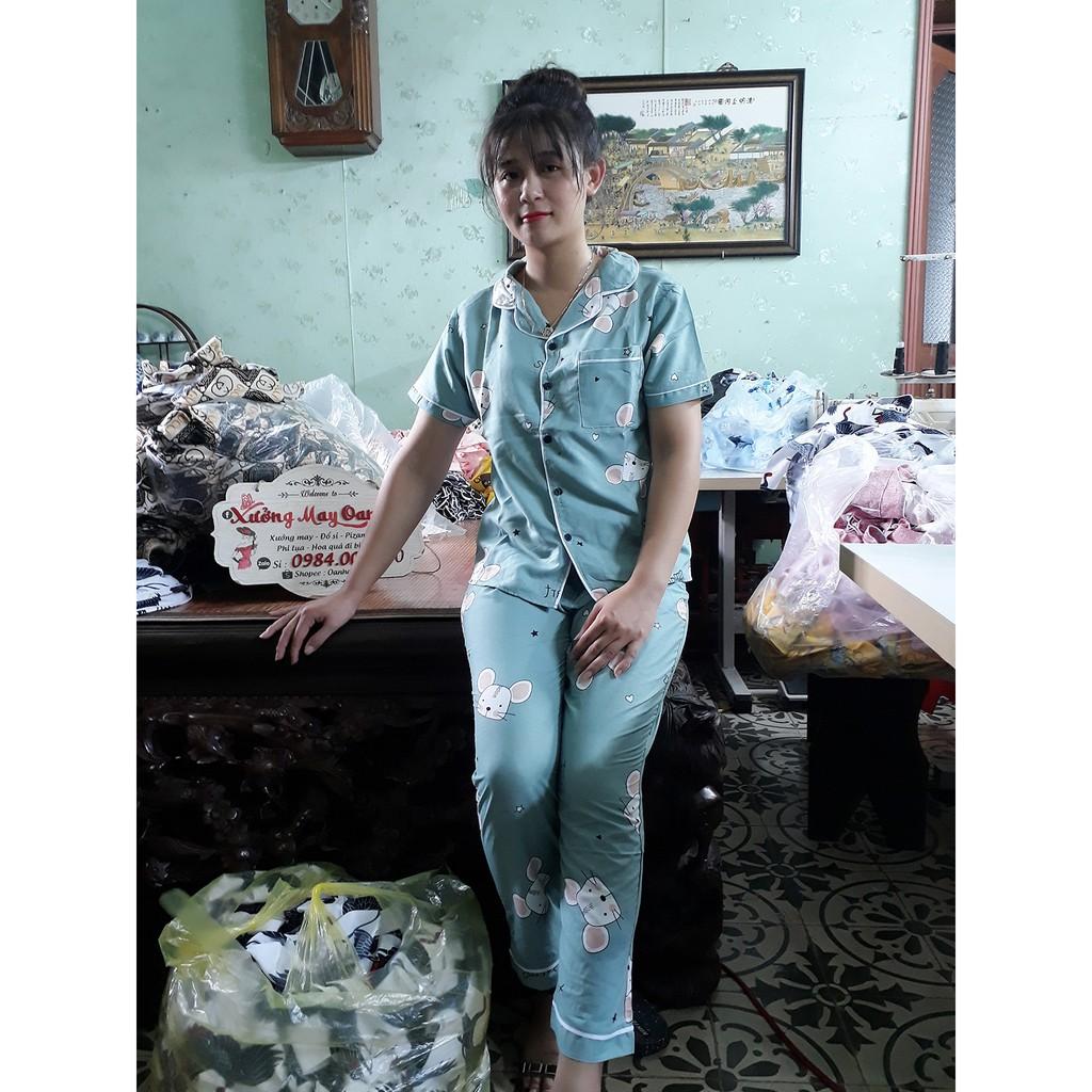 -Bộ Đồ Ngủ Pijama Tay Ngắn-Có Túi Quần