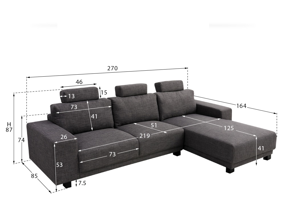 Sofa bed góc L Juno sofa màu xám 