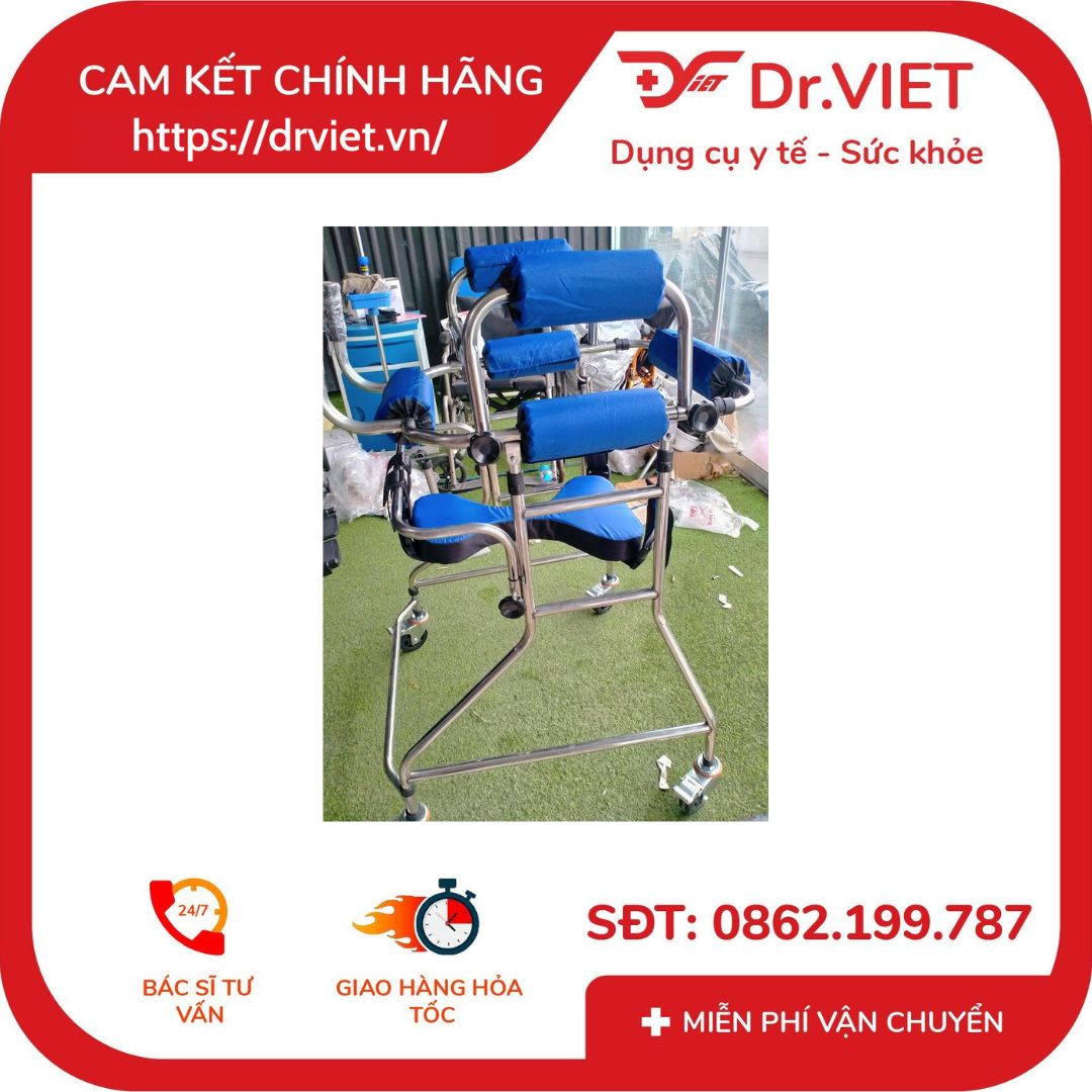 Khung đẩy bệnh nhân có ghế ngồi -TAJERMY-TJM-KD01, hỗ trợ đi lại cho người già và người gặp khó khăn trong đi lại