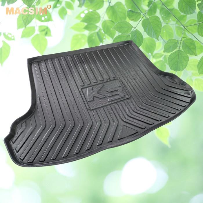 Thảm lót cốp xe ô tô Kia K3 2013- 2017 nhãn hiệu Macsim chất liệu TPV cao cấp màu đen