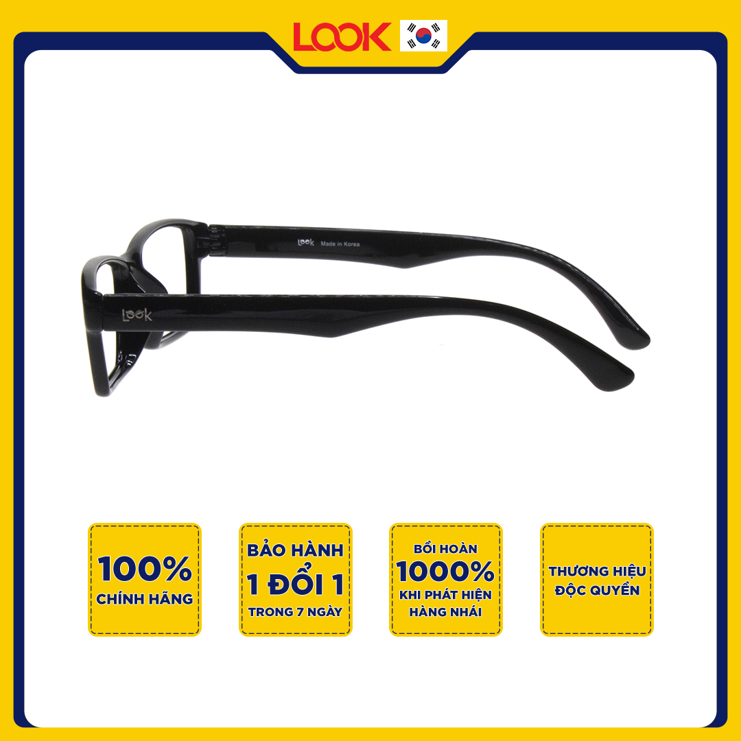 Gọng Kính Cận Nam LOOK LK83552XF Đen Nhựa TR90 Vuông Nguyên Khung - Hàng Chính Hãng