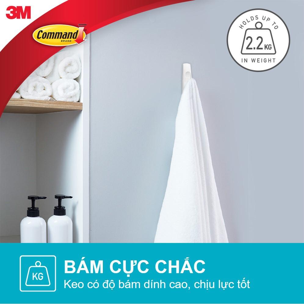 Móc dán tường chống thấm nước Command 3M cỡ lớn chịu lực 2.2kg - Độ bền cao, bám cực chắc, tháo cực dễ 17003B