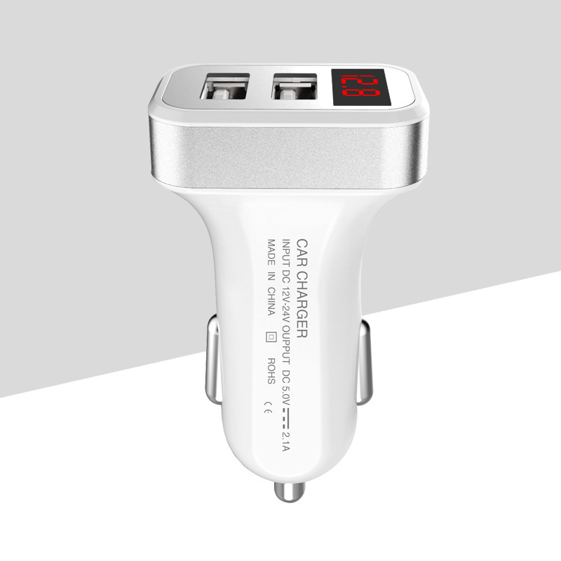 Tẩu sạc kép 2 cổng USB có báo điện áp đầu vào 12V-24V trên ô tô