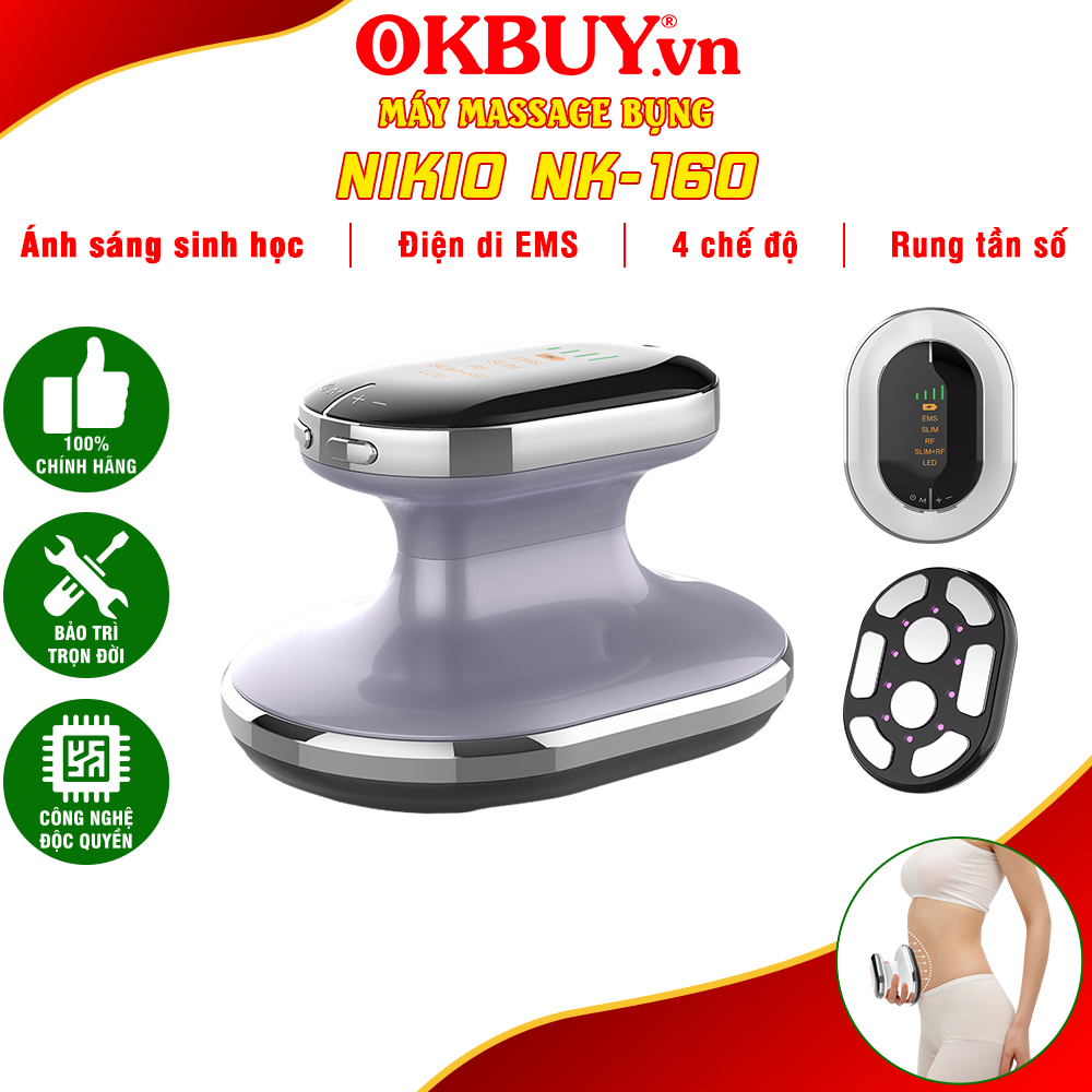 Máy Massage Bụng Cầm Tay Nikio NK-160 - Công Nghệ Sóng RF, EMS Giúp Săn Chắc Body