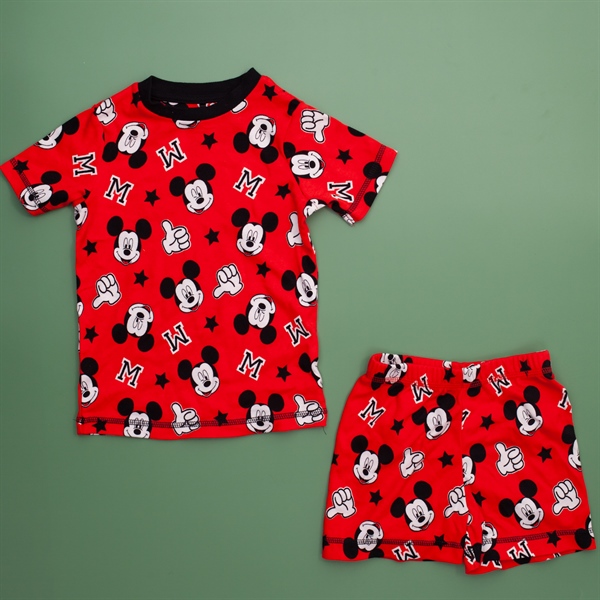 Bộ xuân hè họa tiết mickey đỏ cho bé