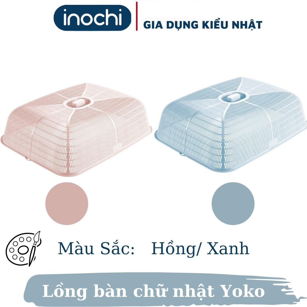 Lồng bàn giữ nhiệt thông minh chữ nhật Yoko inochi cao cấp đa năng đậy thức ăn nhựa kháng khuẩn không mùi