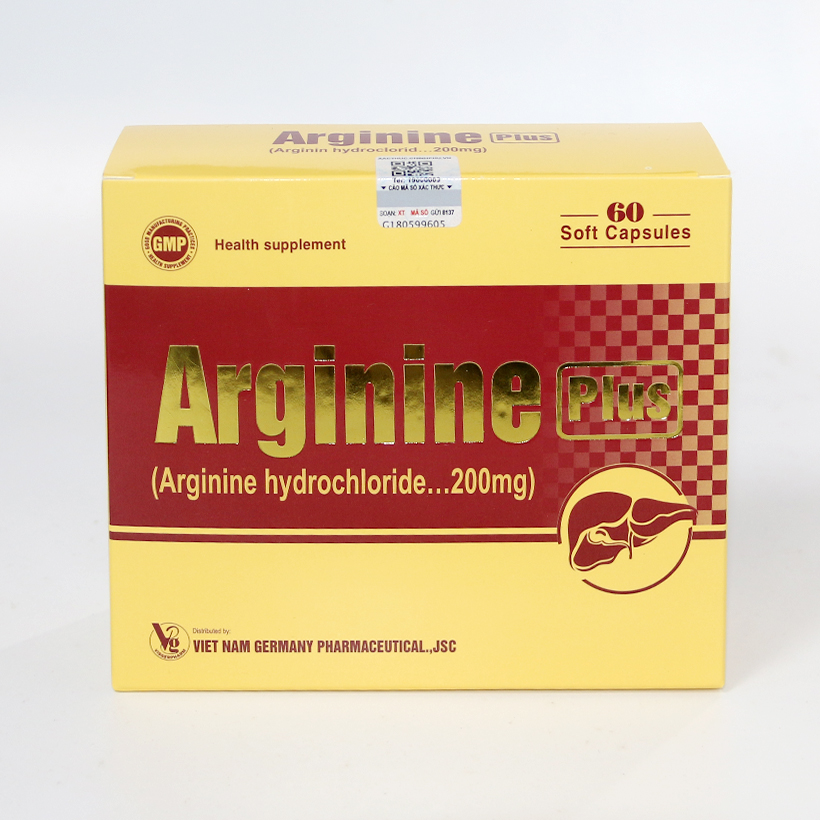 Thực phẩm bảo vệ sức khoẻ Arginine Plus giúp bổ gan, giải độc gan, bảo vệ tế bào gan - Hộp 60 viên
