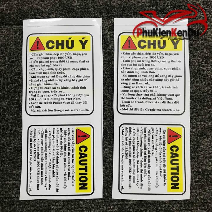 TEM CẢNH BÁO HÀI HƯỚC COMBO 4 TẤM