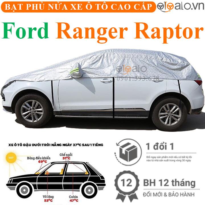 Bạt trùm phủ nửa nóc xe Ford Ranger Raptor cải dù 3 lớp cao cấp BPNX - OTOALO