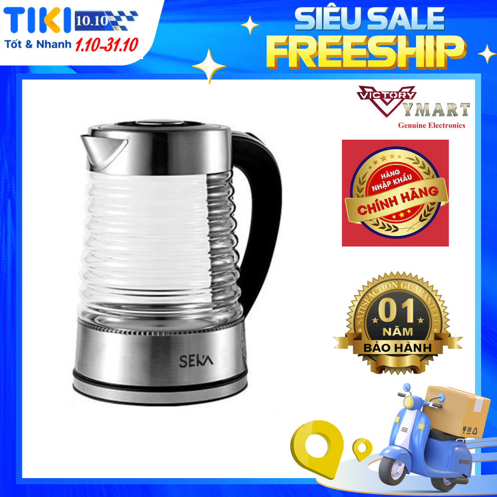 Ấm Siêu Tốc Thủy Tinh Cao Cấp 2,2L SEKA SK-2829T - Hàng Chính Hãng