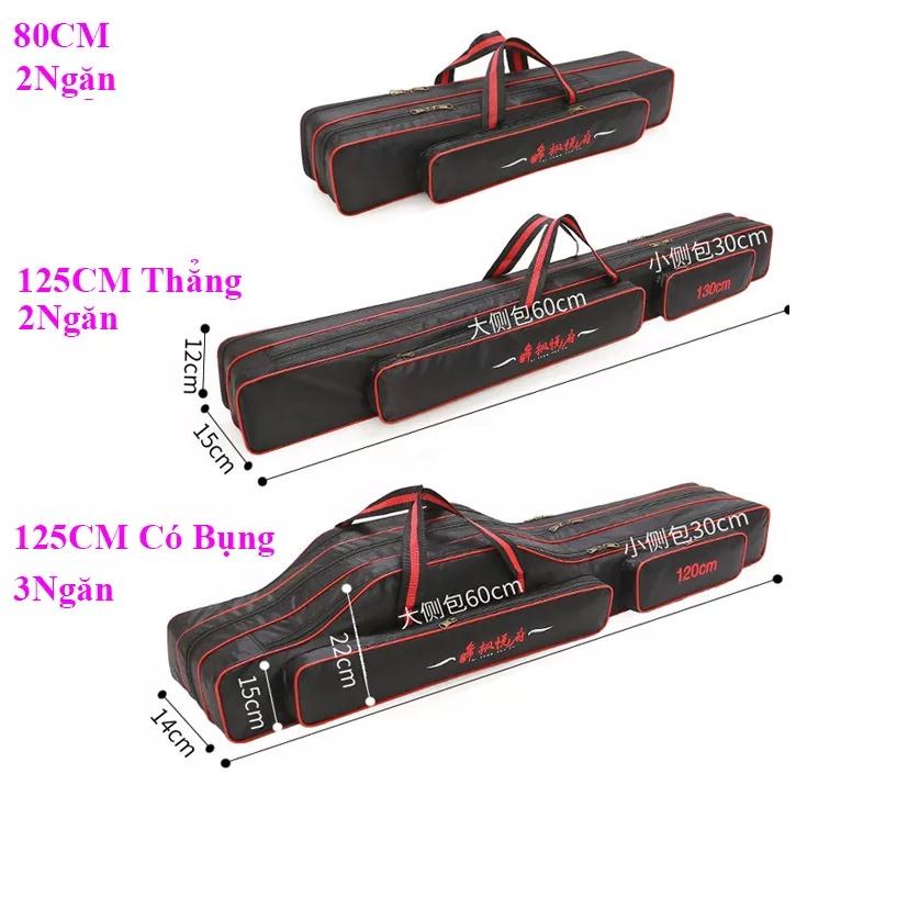 Túi Đựng Cần Câu Cá Cao Cấp 80cm 1m25 2 Ngăn 3 Ngăn-