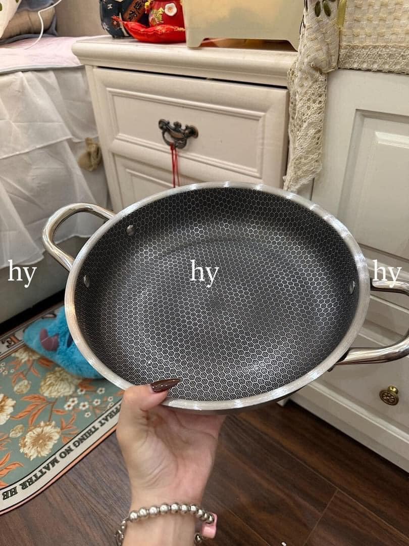 Chảo Tổ Ong Chống Dính 2 Quai 28cm - Hàng Nhập Khẩu