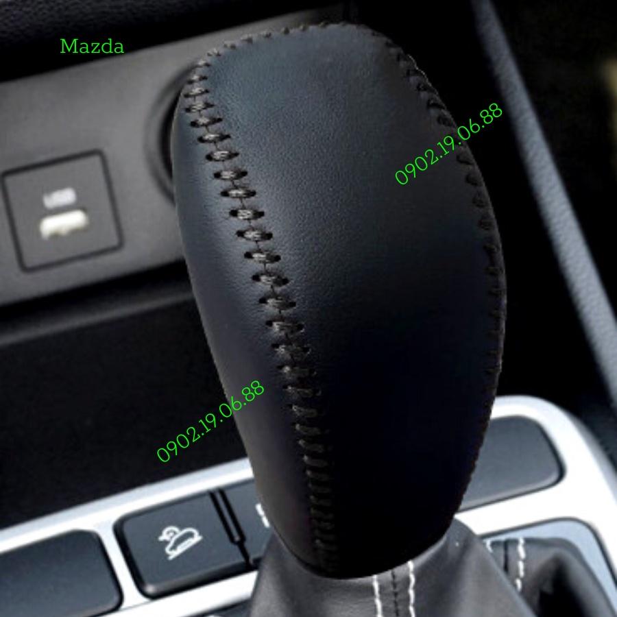 Bọc cần số da bò nhập khẩu cho xe Mazda 3 2016-2019