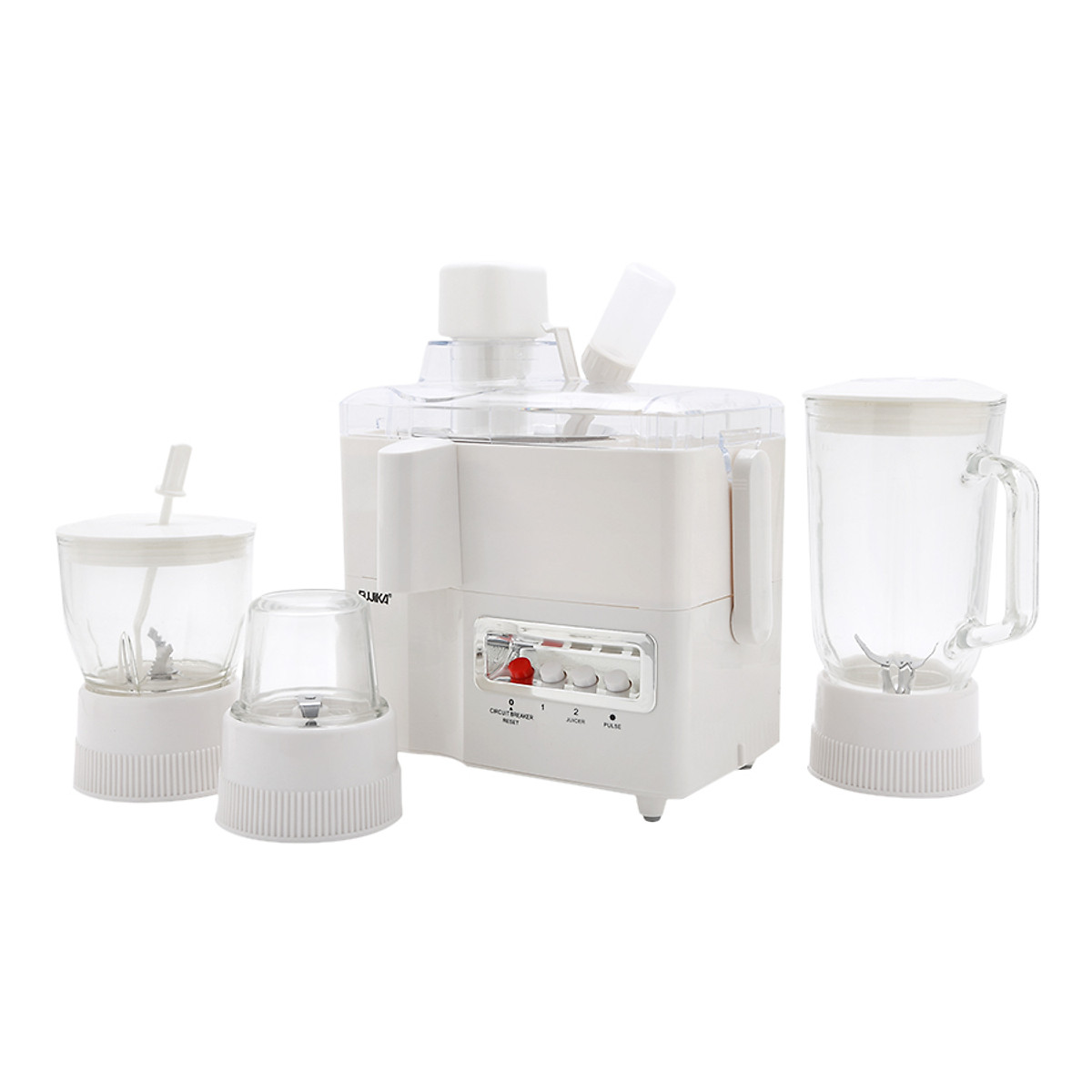 Máy Xay Ép Đa Năng Fụika 4 Cối Thủy Tinh Xay Ép Hoa Quả,Sinh Tố,Xay Thịt,Thực Phẩm - Hàng Chính Hãng