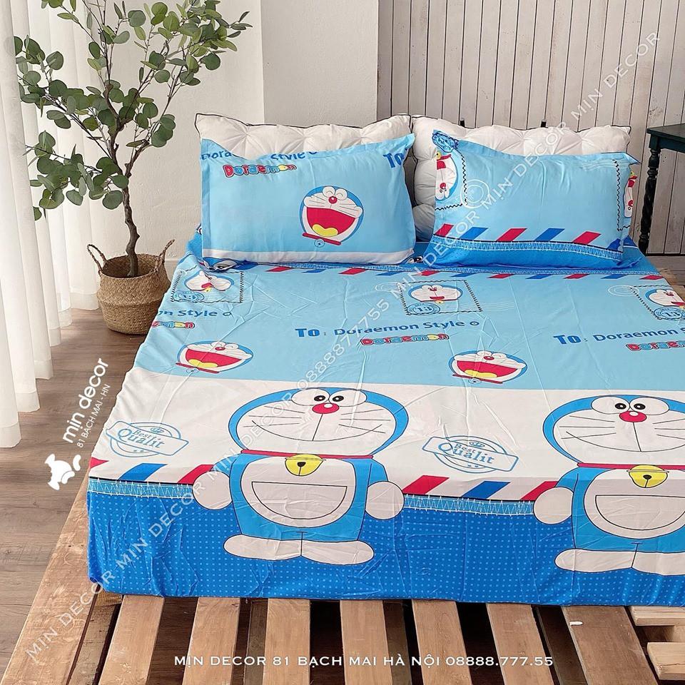 Drap + 2 Vỏ Gối - Cotton 3D Doremon