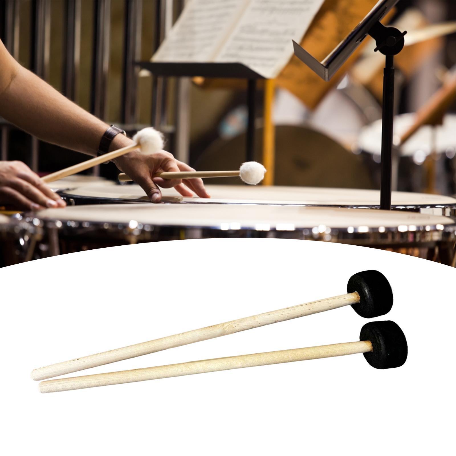 2Pcs Drumsticks Percussion Accs Multipurpose Wear Resistant for Hand Drum Black