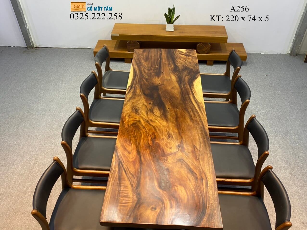 Bàn Làm Việc Gỗ Me Tây, Bàn Ăn Gỗ Me Tây, Bàn Gỗ Me Tây Nguyên Tấm Dài 2,2m Rộng 74cm Dày 5cm