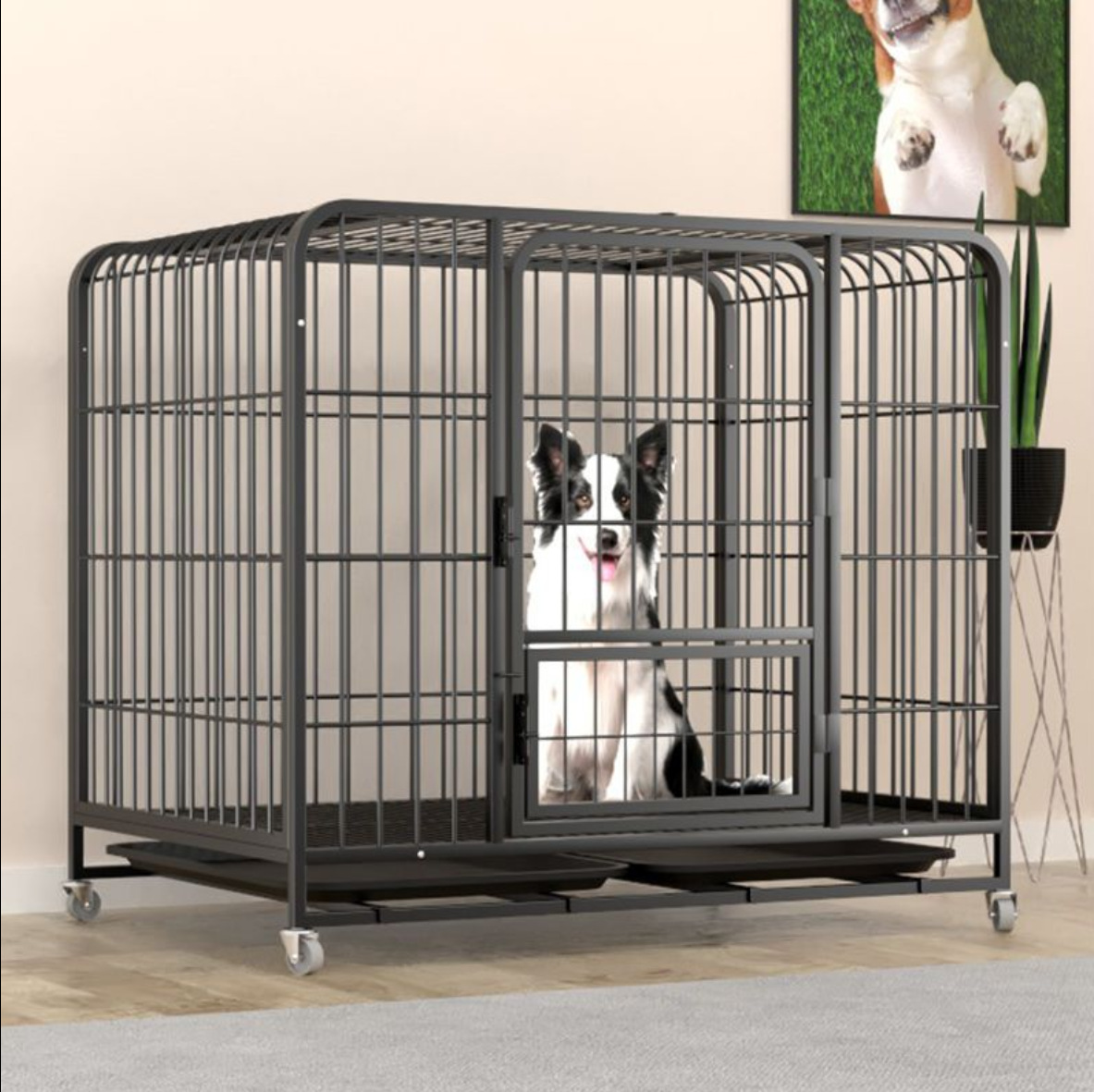 Chuồng Chó Nan Ống Cao Cấp Sơn Tĩnh Điện Size 90cm Dành Cho Thú Cưng Lớn, Chó, Mèo Lớn