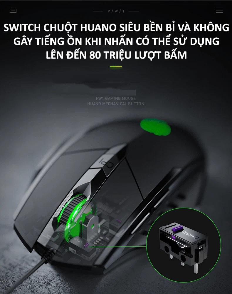 Chuột máy tính có dây INPHIC PW1PRO gaming cho game thủ kèm đèn led RGB 12 màu với độ DPI lên đến 7200DPI - HÀNG CHÍNH HÃNG