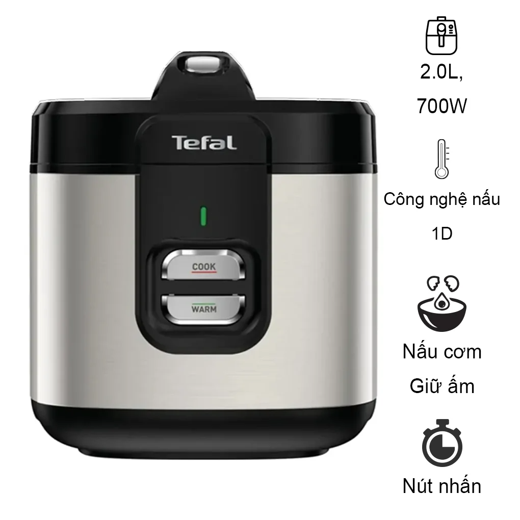 Nồi cơm điện cơ Tefal 2L - Thương hiệu Pháp - RK364A68 - Hàng chính hãng