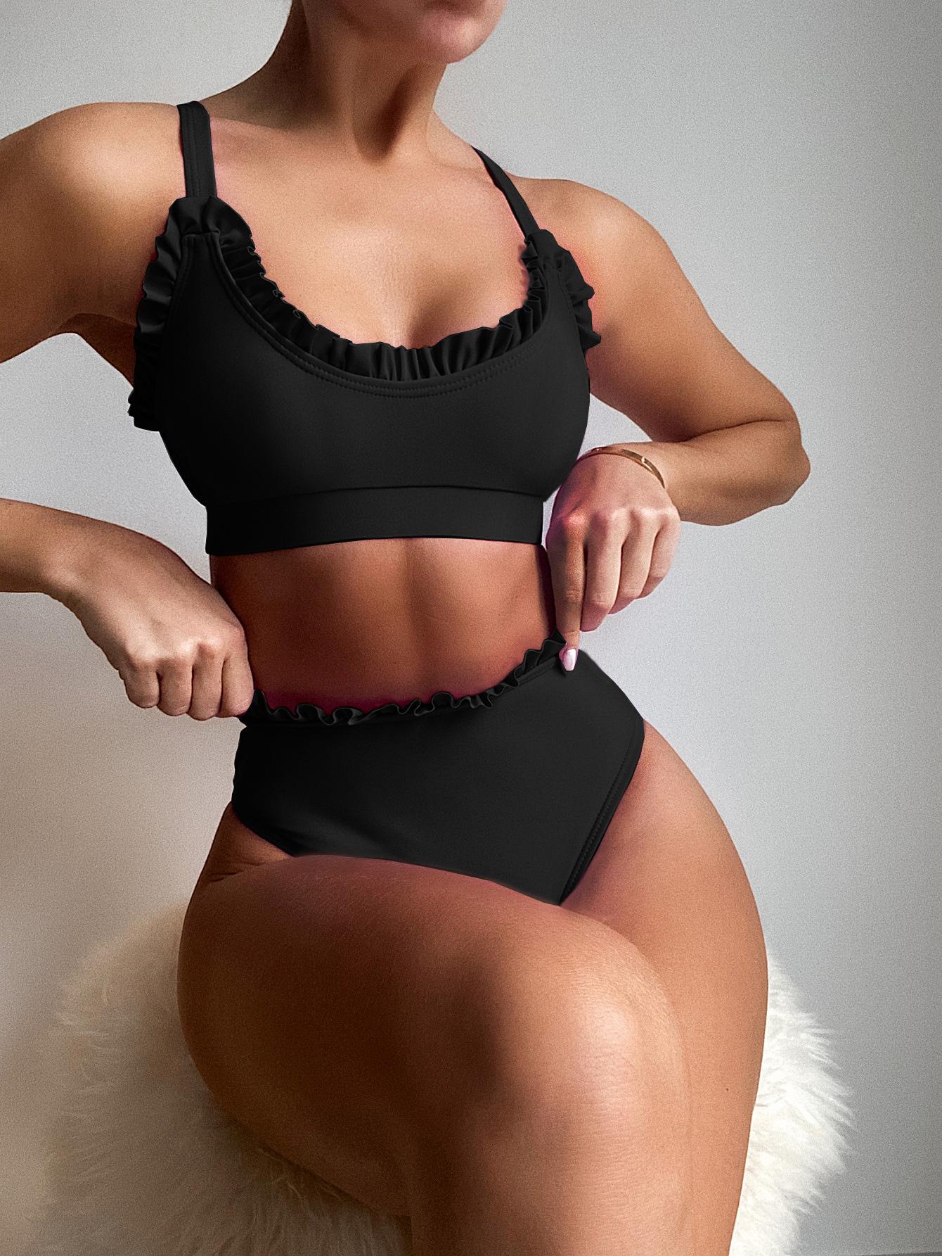Bikini 2021 Phụ Nữ Cao Cấp Thông Chắc Chắn Đồ Bơi Gợi Cảm Top Tắm Biển Phù Hợp Mặc Đi Biển Bikini Bộ
