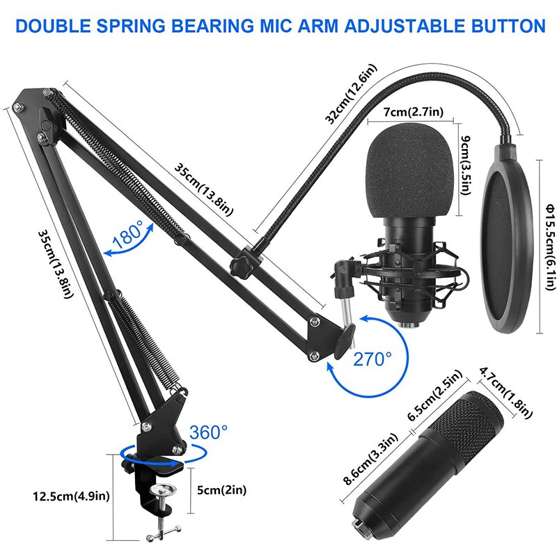 Card âm thanh phát sóng trực tiếp chuyên dụng BM800 Microphone Mixer V10X Pro Sound Card Condenser Game BT Audio