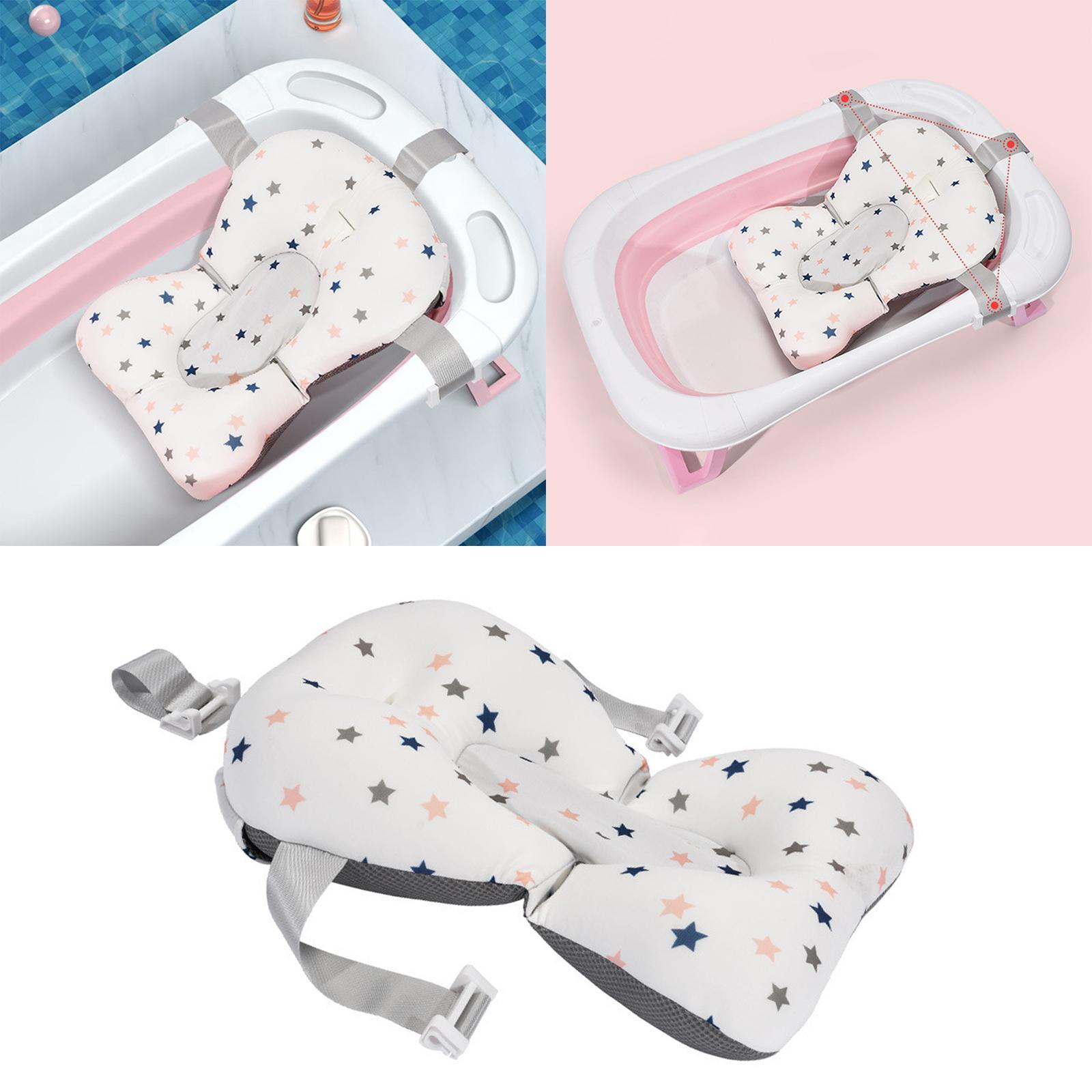 Anti-Slip Baby Bath Support Seat Soft Baby Bath Pillow for 0-6 Months